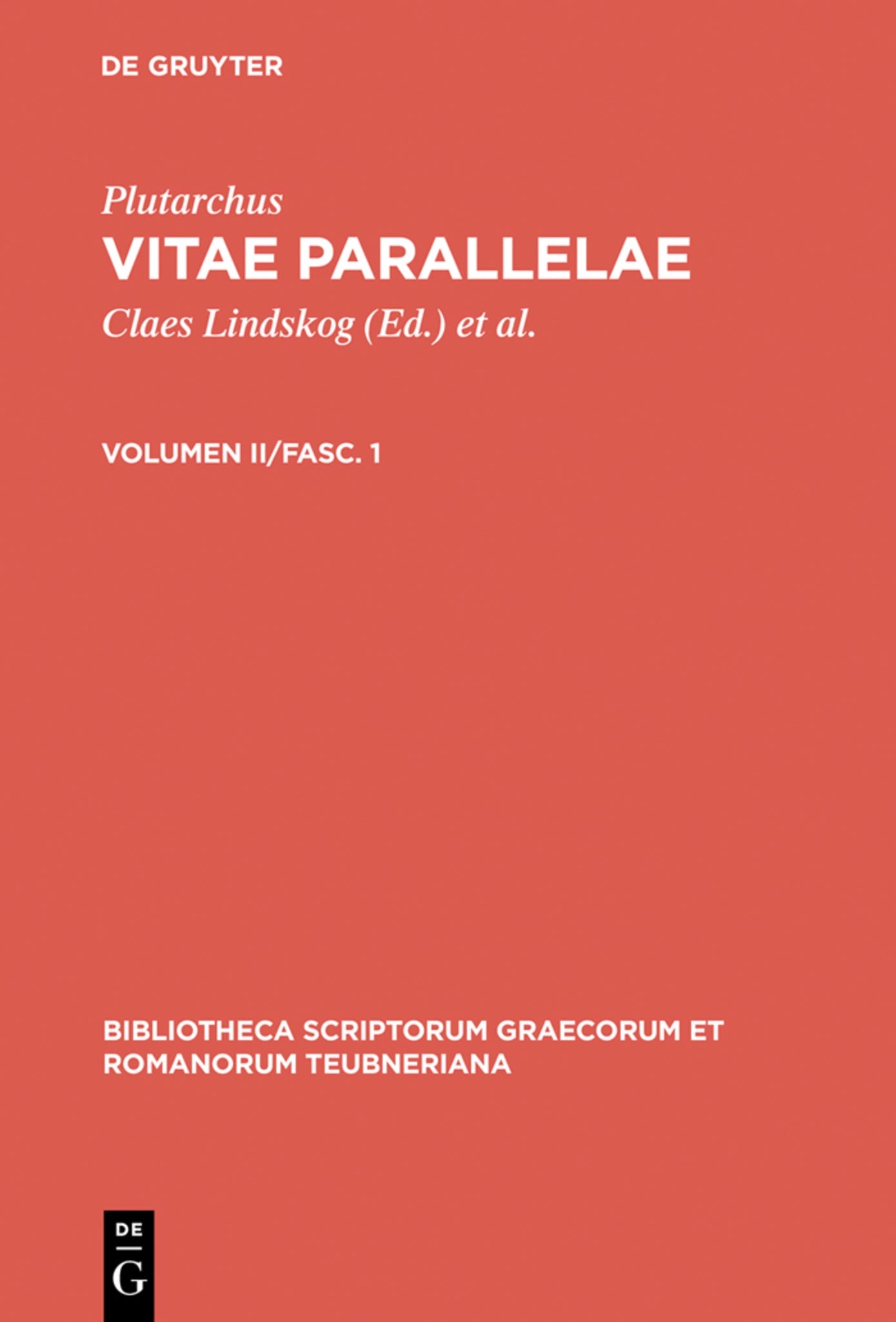 Cover image for Vitae parallelae ISBN 9783598716737